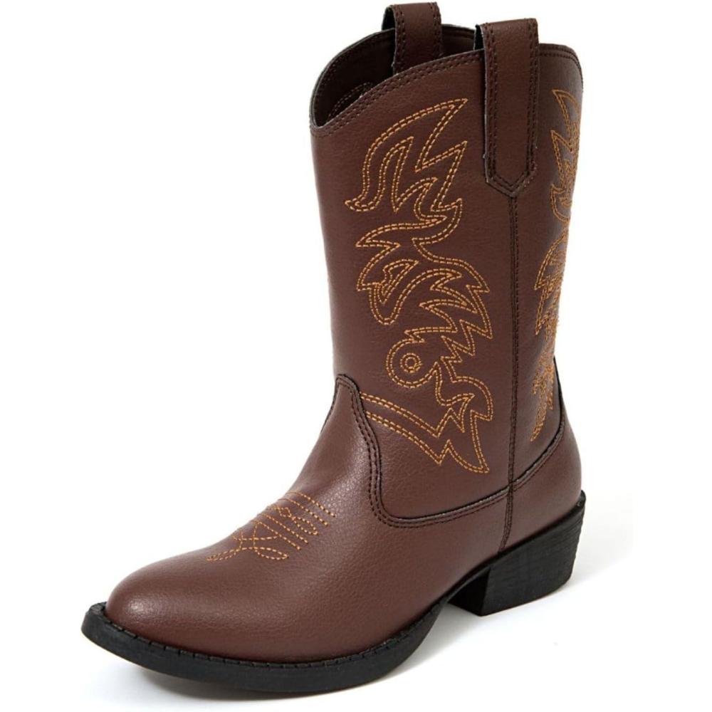 imageDeer Stags Ranch Kids Cowboy Boots Dark GrayDark Brown