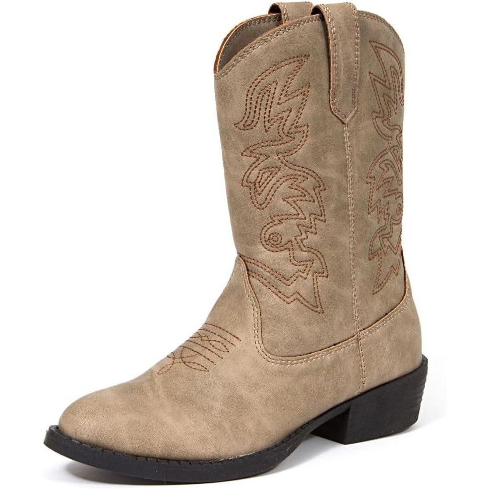 imageDeer Stags Ranch Kids Cowboy Boots Dark GrayLight Taupe