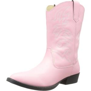 Deer Stags Ranch Kids’ Cowboy Boots, Dark Gray(Pink)