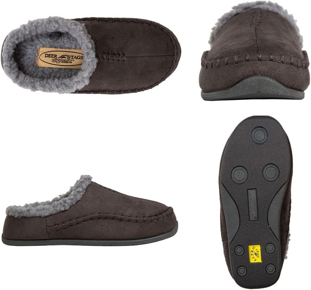 imageDeer Stags Kids Lil Nordic Microsuede Slipper in Charcoal  6 Big Kid