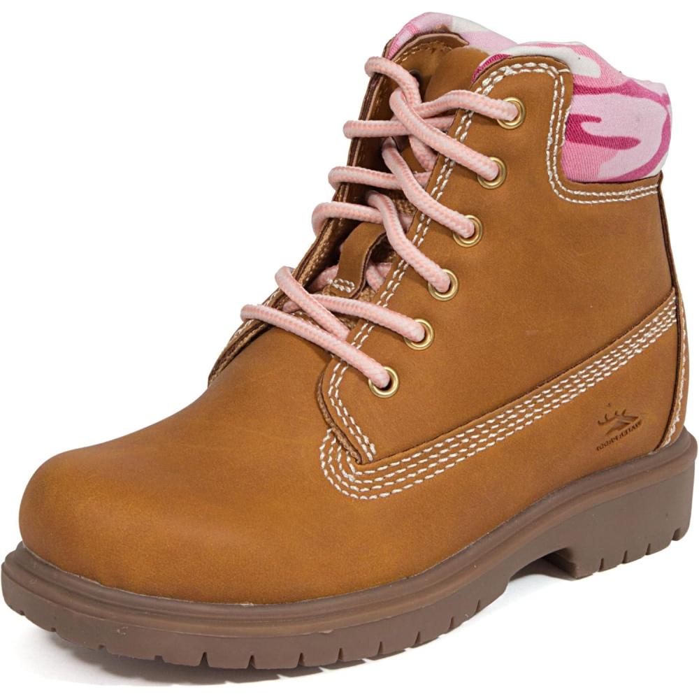 imageDeer Stags Kids Mak2 Waterproof Work BootDark WheatPink