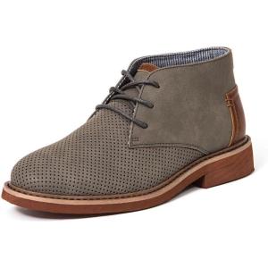 Deer Stags boys Ballard2 Classic Dress Comfort Perforated Upper Fashion Chukka Boot(Grey)
