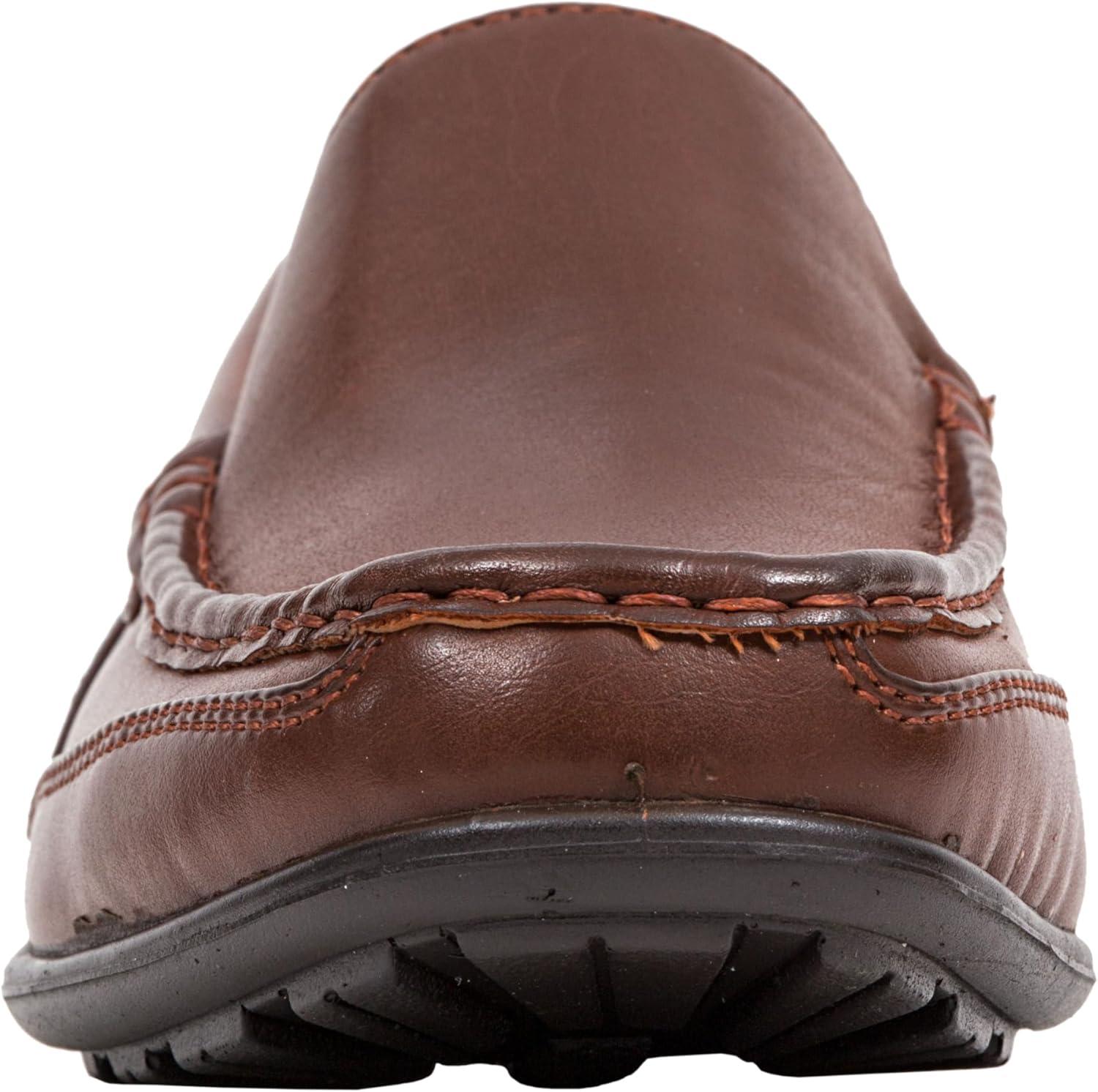 imageDeer Stags Boys Booster Driving Moc Style Dress Comfort LoaferDark Luggage