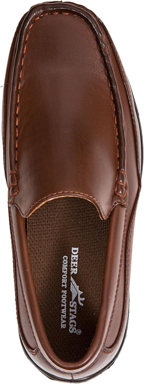 imageDeer Stags Boys Booster Driving Moc Style Dress Comfort LoaferDark Luggage