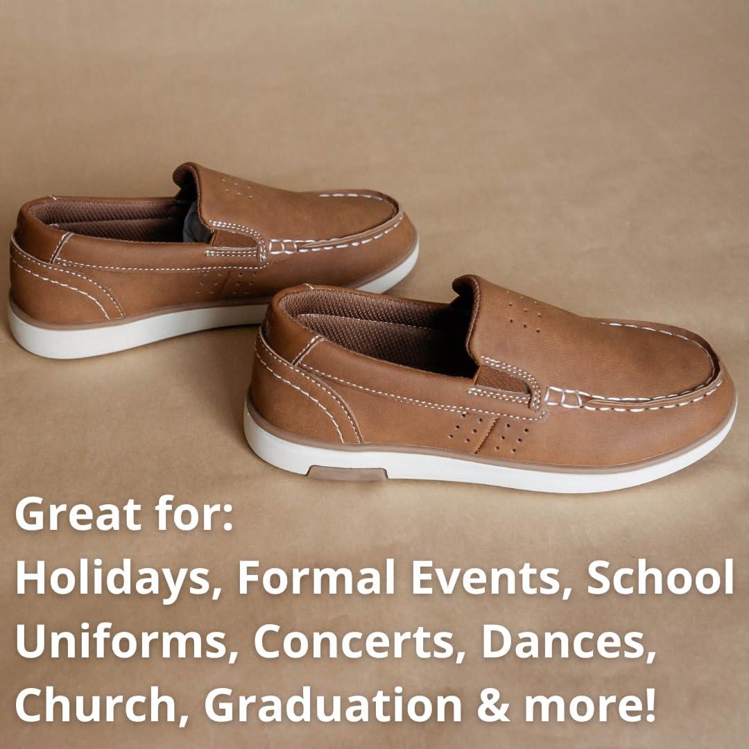 imageDeer Stags Boys Booster Driving Moc Style Dress Comfort LoaferNavy