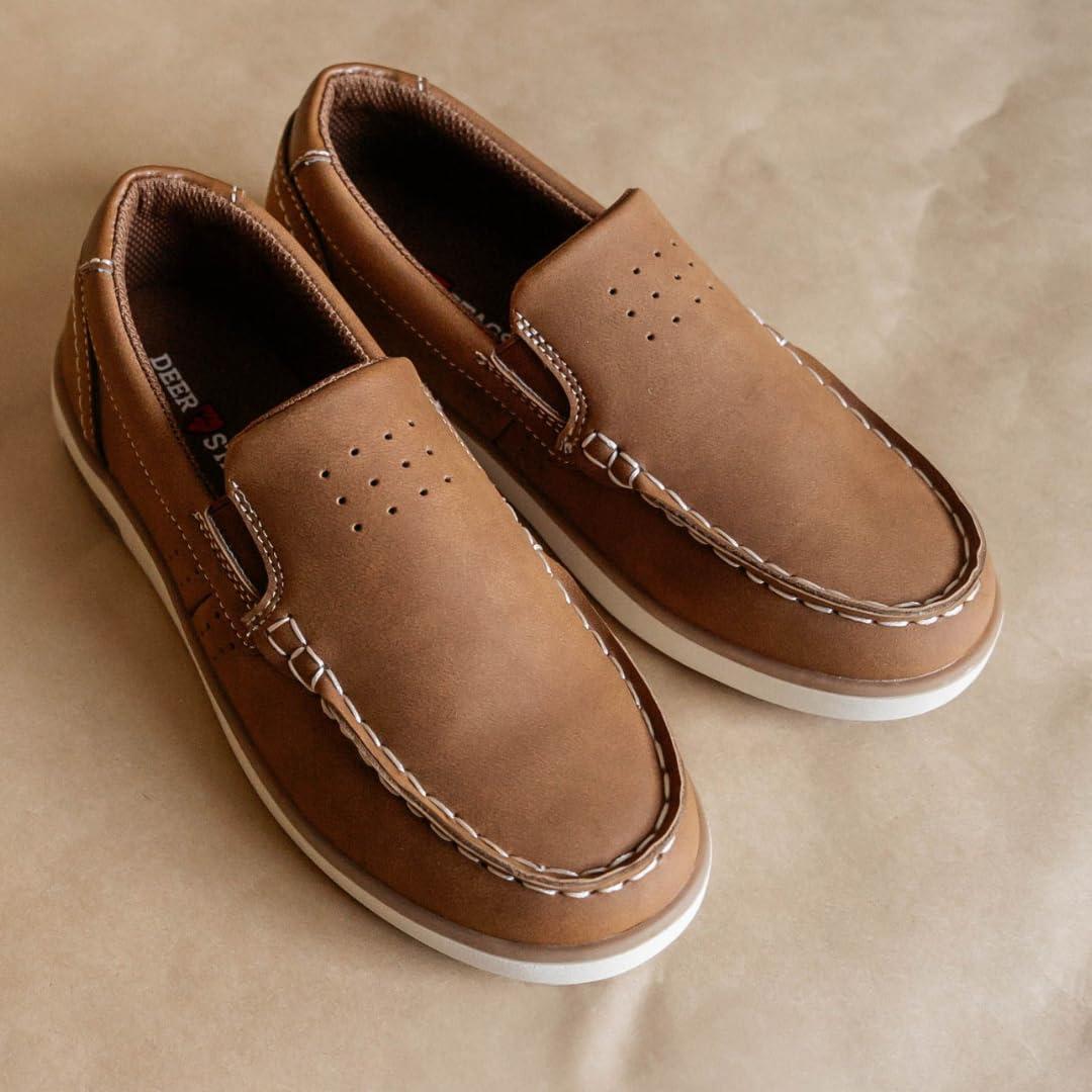 imageDeer Stags Boys Booster Driving Moc Style Dress Comfort LoaferNavy