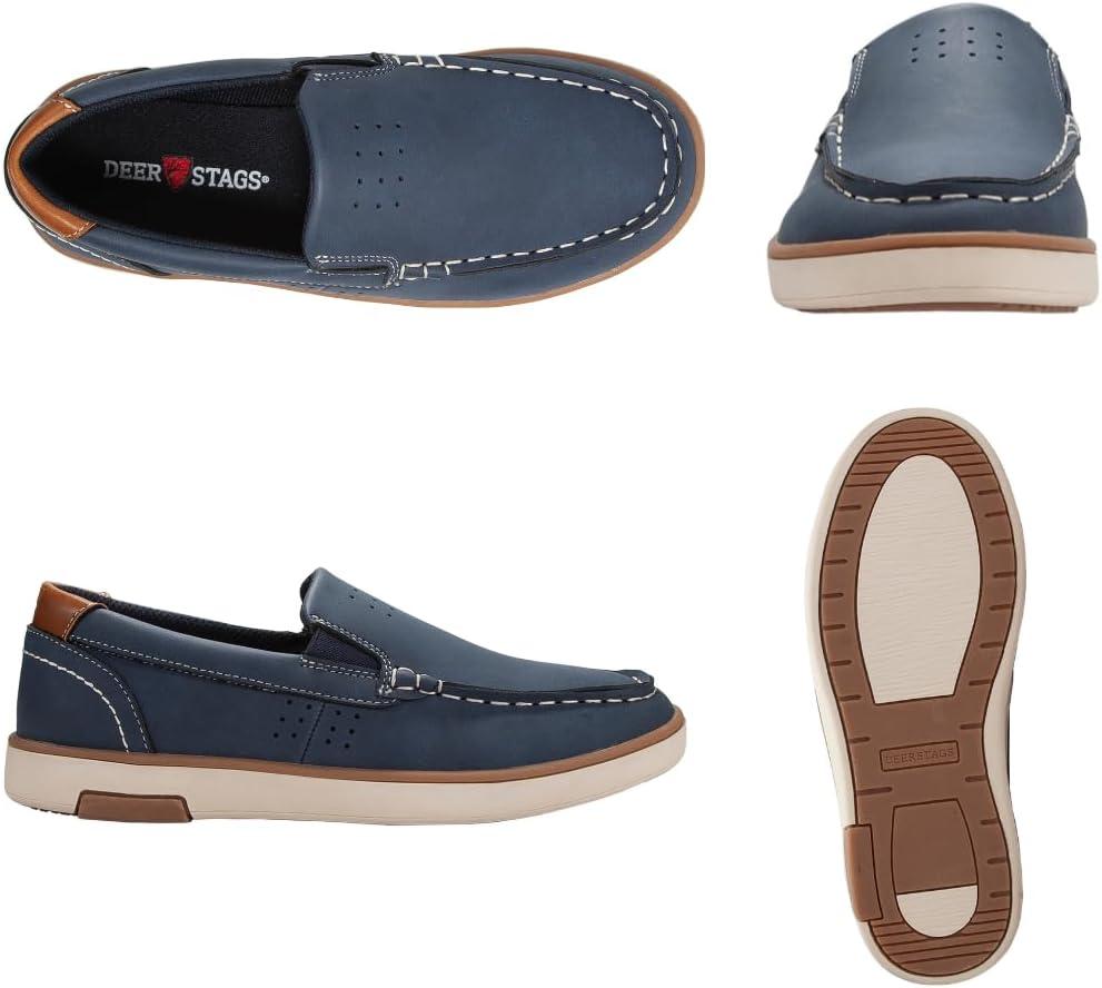 imageDeer Stags Boys Booster Driving Moc Style Dress Comfort LoaferNavy