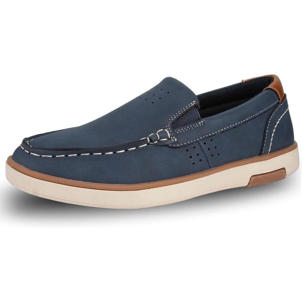 imageDeer Stags Boys Booster Driving Moc Style Dress Comfort LoaferNavy