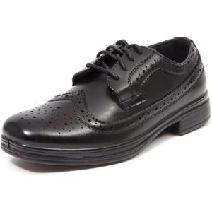 Deer Stags Boys’ Ace Formal Dress Shoes Wingtip Brogue Oxford for Church, School Uniform, Graduation/Luggage(Black)
