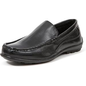 Deer Stags Boys Booster Driving Moc Style Dress Comfort Loafer(Navy/Grey)