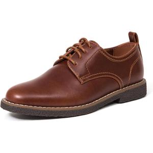 Deer Stags Boys’ Lace-up Dress Comfort Oxford Formal Kids’ Shoes(Redwood/Dark Brown – Zander)