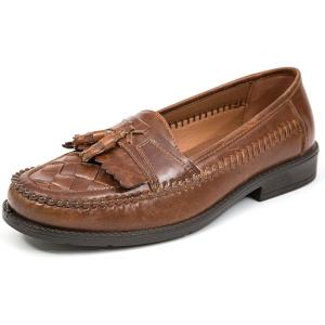 Deer Stags Men’s Herman Kiltie Tassel Dress Loafer for Formal, Dress, Retro Look, Work, Casual /Jet Black(Cognac)