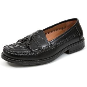 Deer Stags Men’s Herman Kiltie Tassel Dress Loafer for Formal, Dress, Retro Look, Work, Casual /Jet Black(Dark Maple)